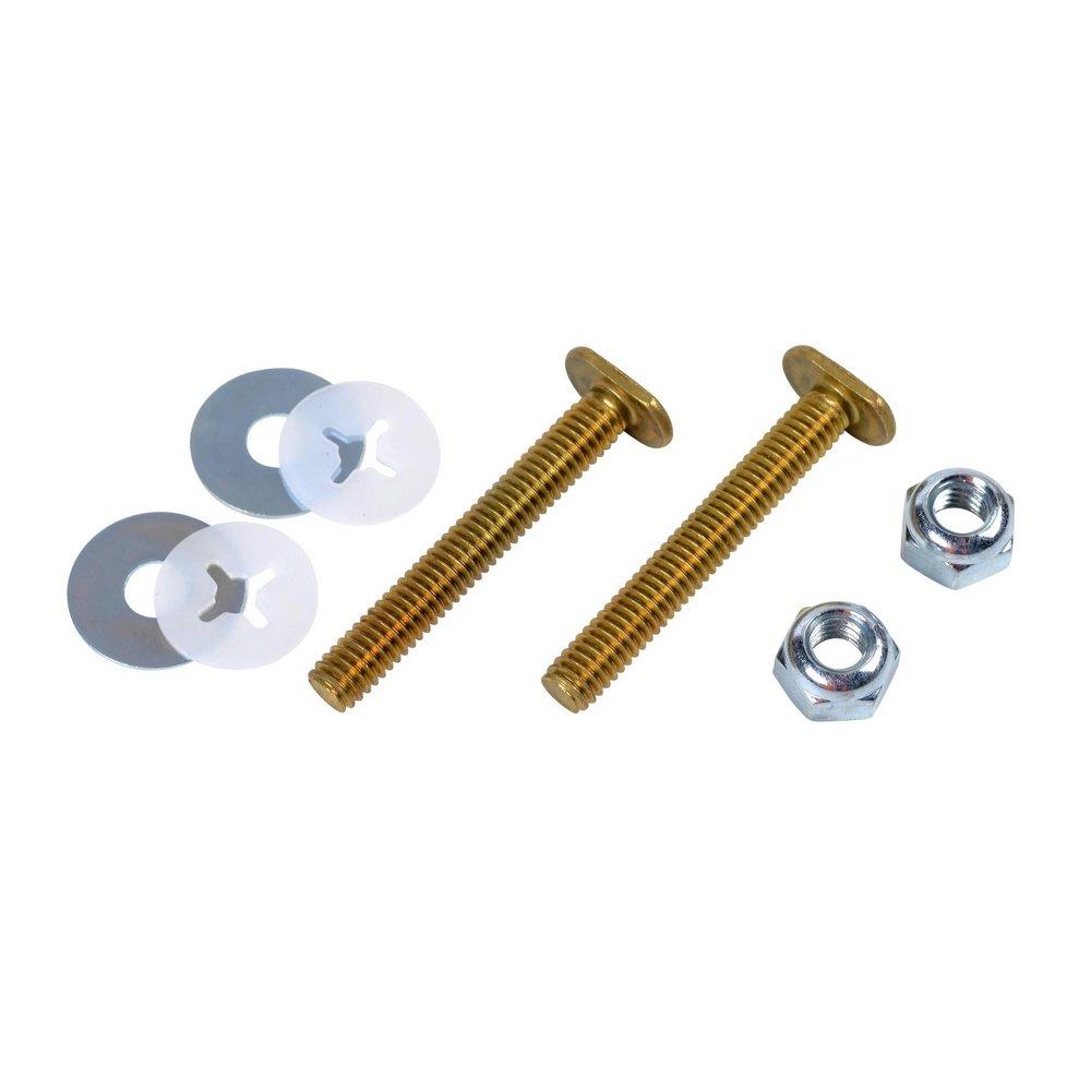 William H. Harvey Brass 1/4 x 2-1/4 in. Flange Set with Double Nut and Washers Closet Bolt 