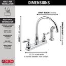 Delta Faucet Chrome Two Handle Widespread Kitchen Faucet 