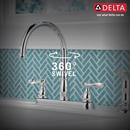 Delta Faucet Chrome Two Handle Widespread Kitchen Faucet 