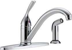 Single Handle Kitchen Faucet with Side Spray in Chrome
