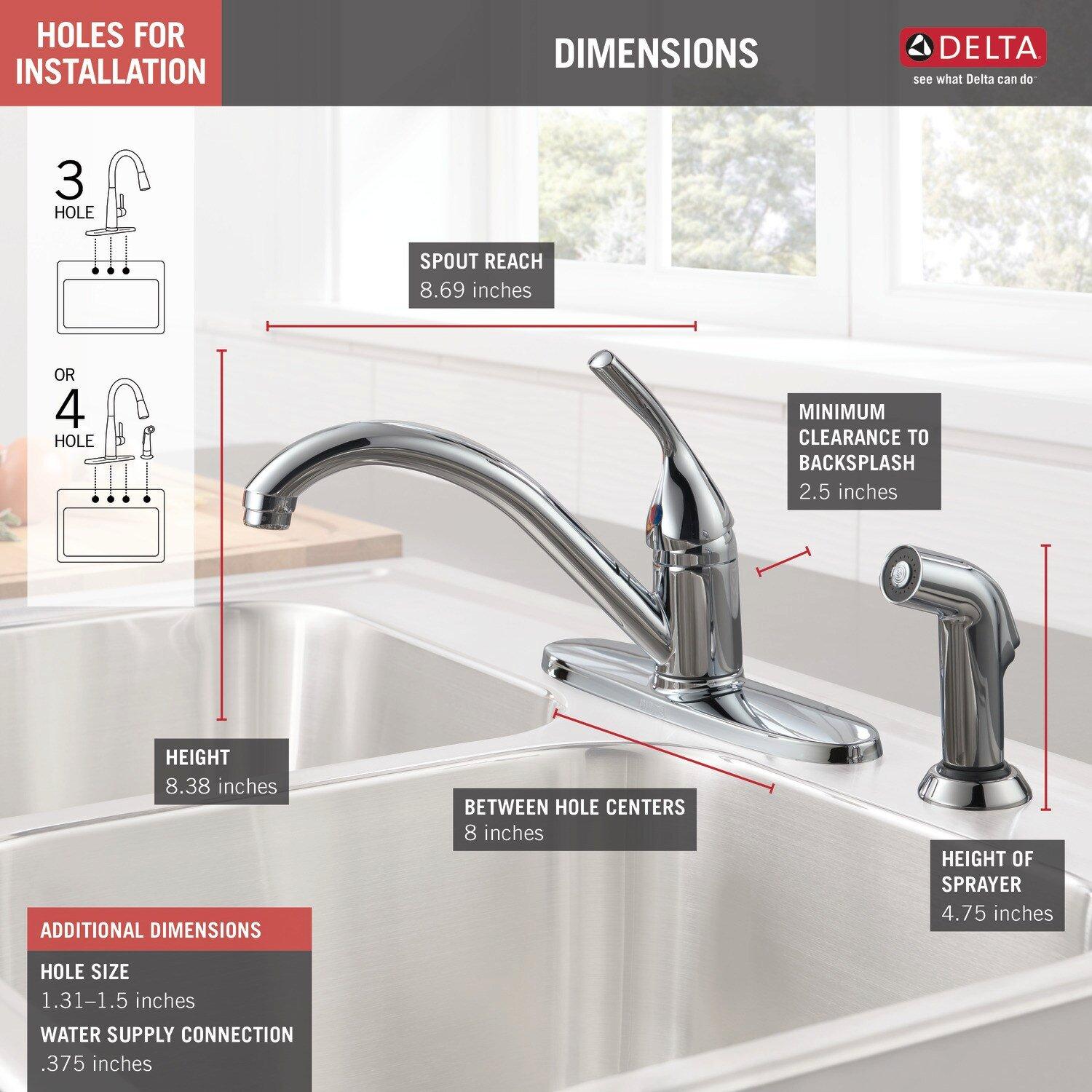 Delta Faucet Chrome Single Handle Kitchen Faucet 