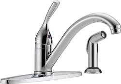 Single Handle Kitchen Faucet with Side Spray in Chrome