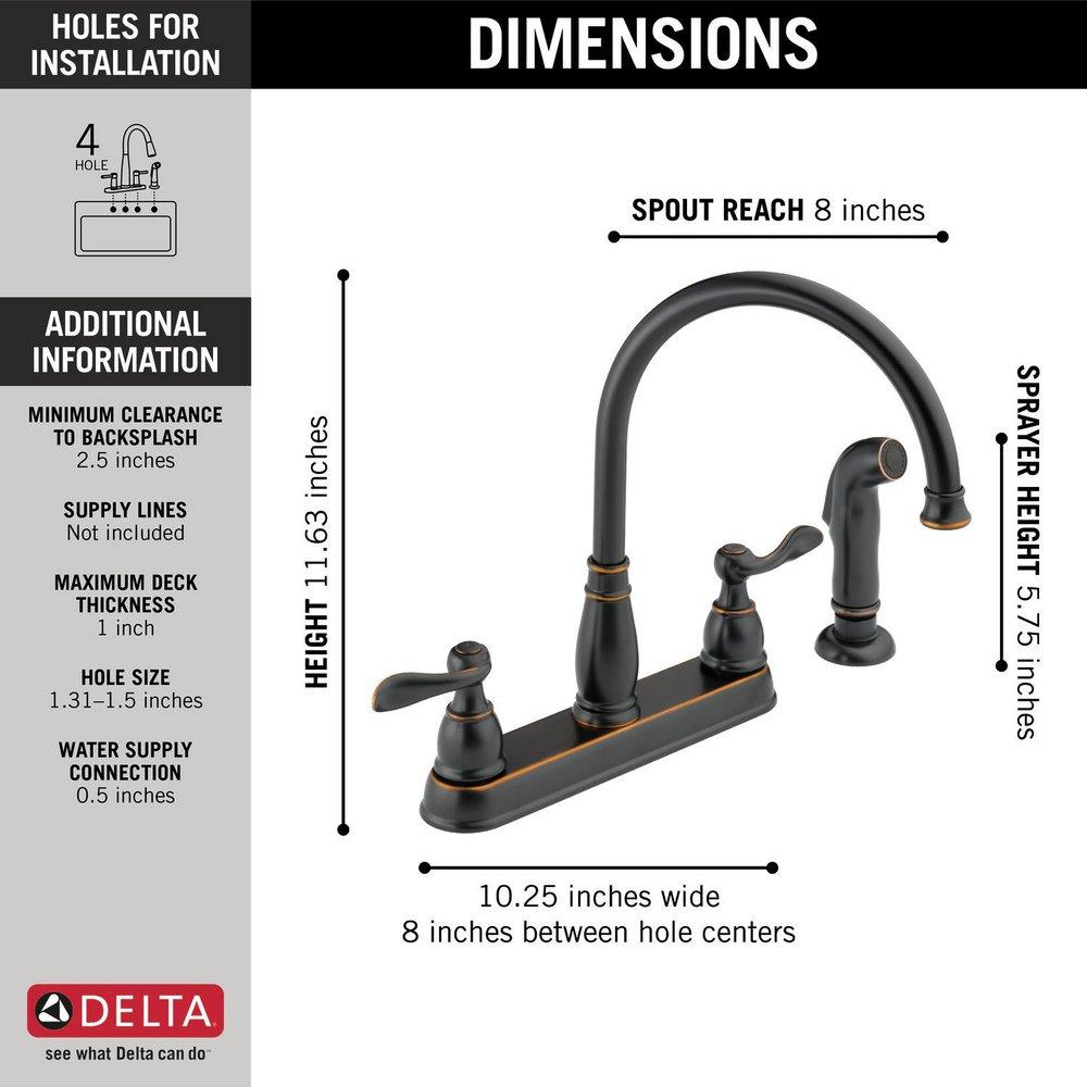 Delta Faucet Oil Bronze Two Handle Kitchen Faucet 