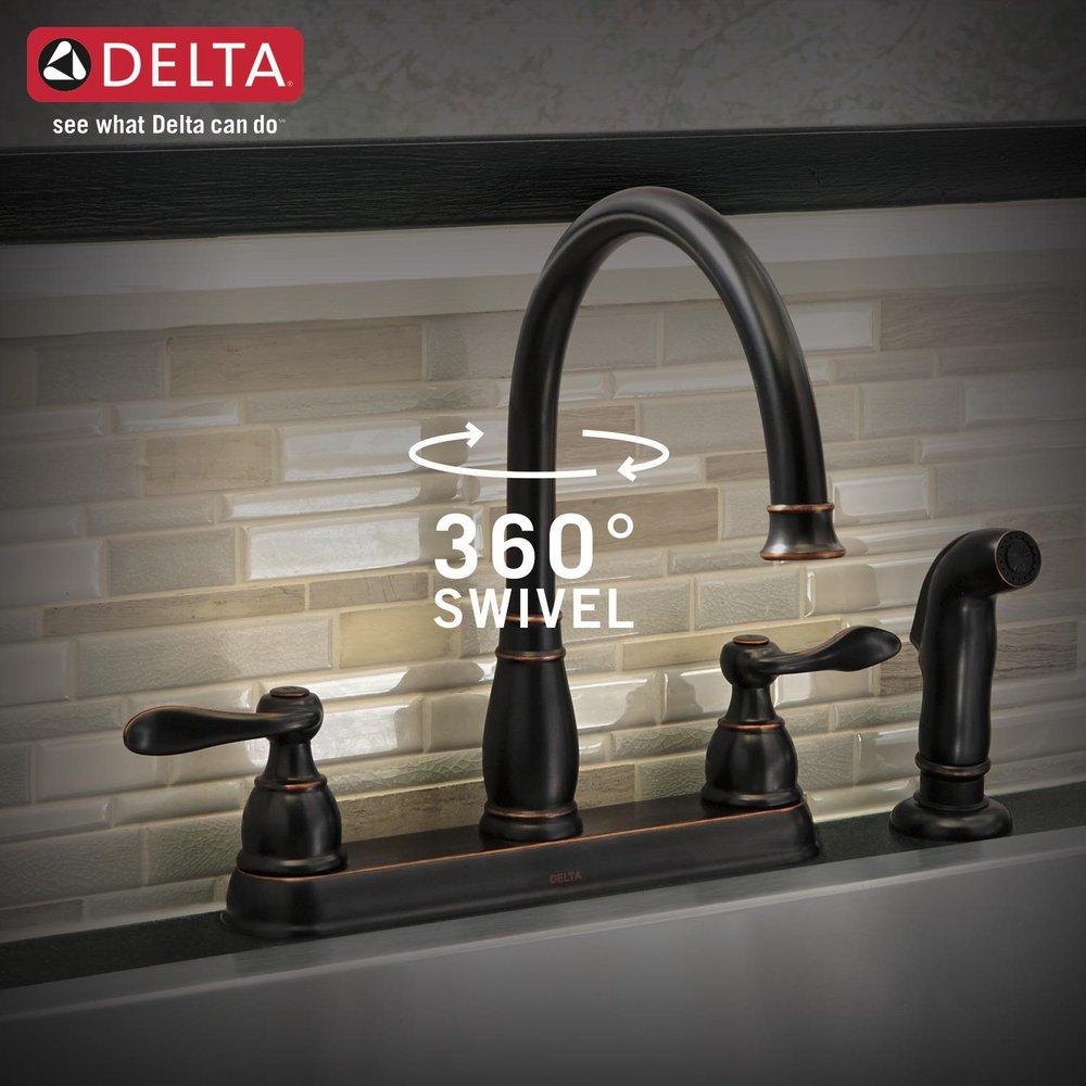 Delta Faucet Oil Bronze Two Handle Kitchen Faucet 
