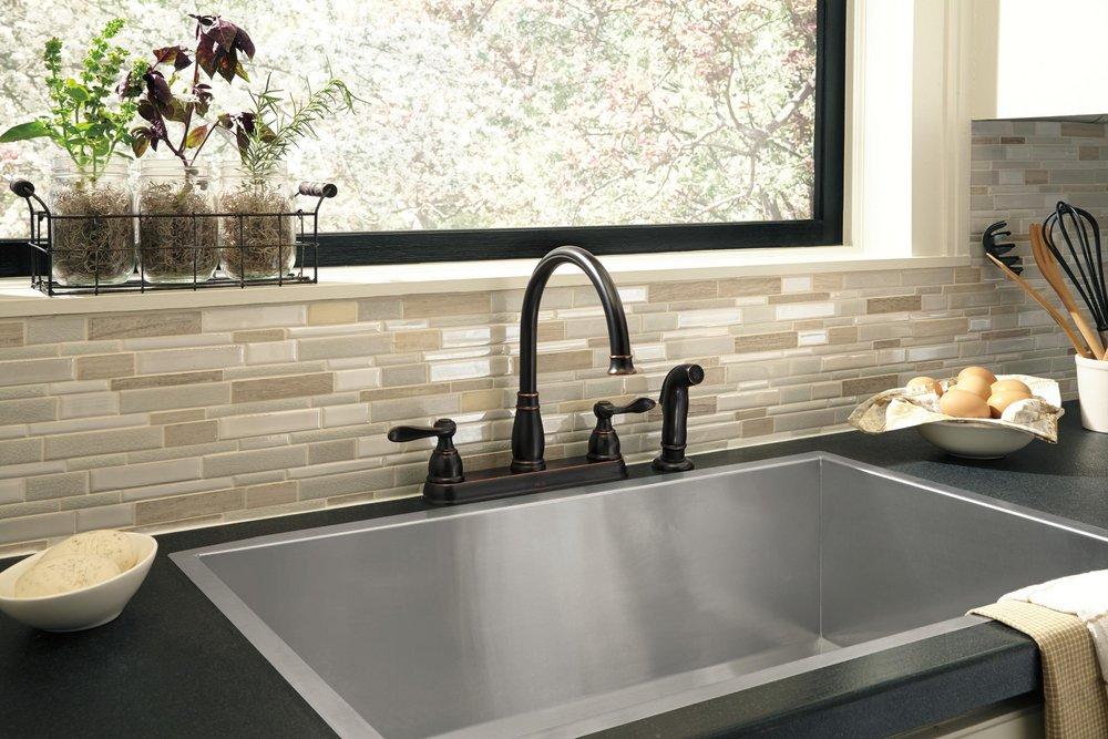 Delta Faucet Oil Bronze Two Handle Kitchen Faucet 