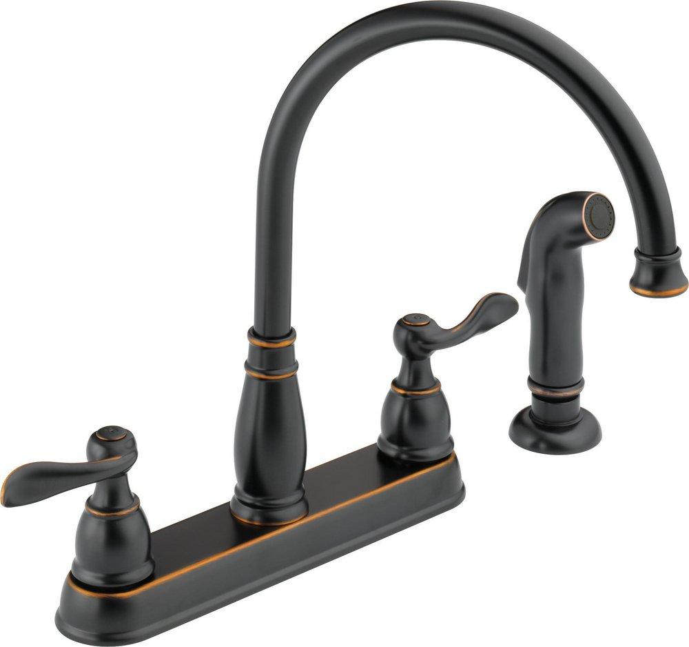 Delta Faucet Oil Bronze Two Handle Kitchen Faucet 