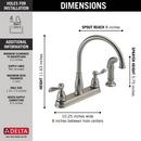 Delta Faucet Brilliance&reg; Stainless Two Handle Kitchen Faucet 