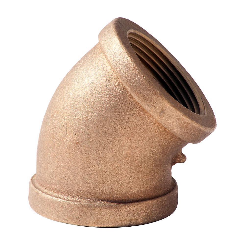 FNPT 125# Schedule 40 Standard Global Brass 45 Degree Elbow 