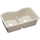 33 x 20 in. No Hole Composite Double Bowl Undermount Kitchen Sink in Bisque