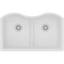 Elkay White 33 x 20 in. No Hole Composite Double Bowl Undermount Kitchen Sink 