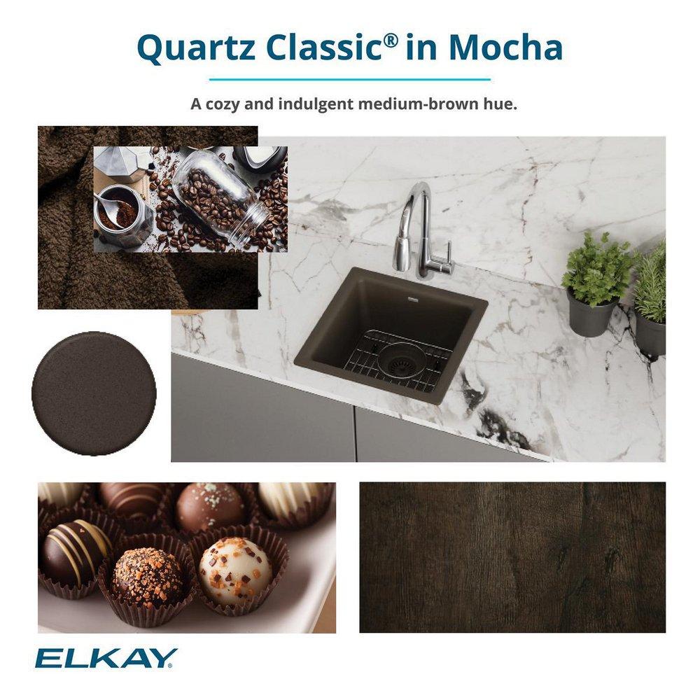 Elkay Mocha 33 x 20 in. No Hole Composite Single Bowl Undermount Kitchen Sink 