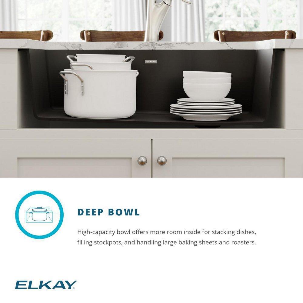 Elkay Mocha 33 x 20 in. No Hole Composite Single Bowl Undermount Kitchen Sink 