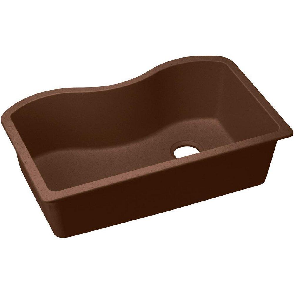 Elkay Mocha 33 x 20 in. No Hole Composite Single Bowl Undermount Kitchen Sink 