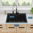 Elkay Black 33 x 22 in. No Hole Composite Double Bowl Drop-in Kitchen Sink 
