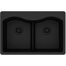 Elkay Black 33 x 22 in. No Hole Composite Double Bowl Drop-in Kitchen Sink 