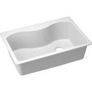 33 x 22 in. No Hole Composite Single Bowl Drop-in Kitchen Sink in White