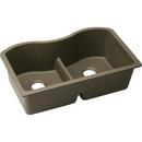 33 x 20 in. No Hole Composite Double Bowl Undermount Kitchen Sink in Mocha