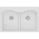 Elkay White 33 x 22 in. No Hole Composite Double Bowl Drop-in Kitchen Sink 