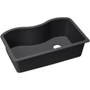 33 x 20 in. No Hole Composite Single Bowl Undermount Kitchen Sink in Black