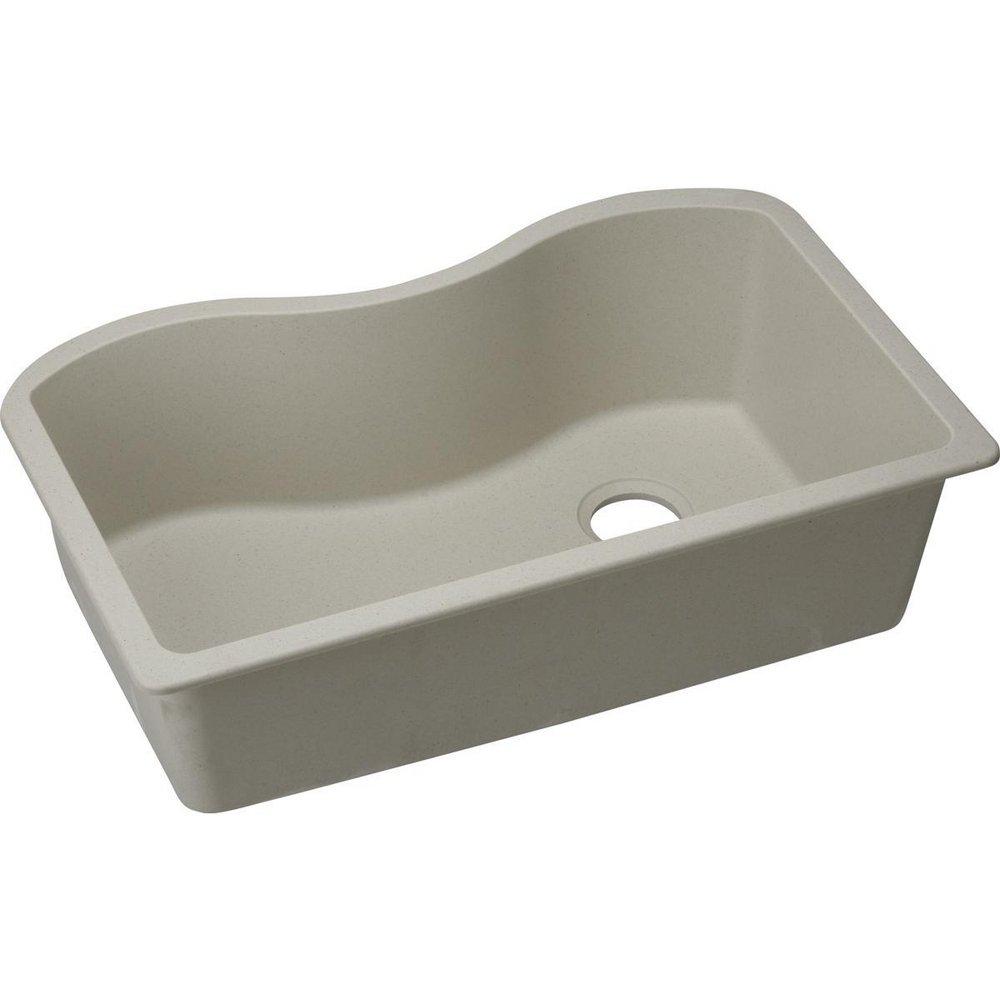 Elkay Bisque 33 x 20 in. No Hole Composite Single Bowl Undermount Kitchen Sink 