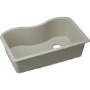 33 x 20 in. No Hole Composite Single Bowl Undermount Kitchen Sink in Bisque
