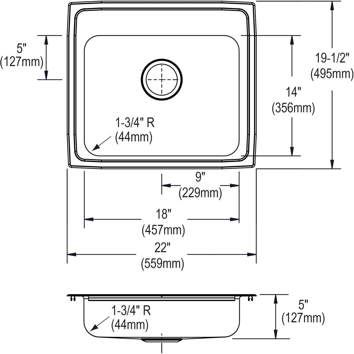 Elkay Bisque 33 x 20 in. No Hole Composite Single Bowl Undermount Kitchen Sink 