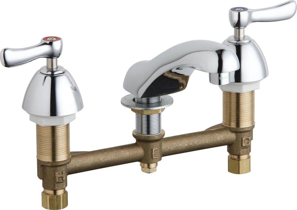 Chicago Faucets Polished Chrome Two Handle Minispread Bathroom Sink Faucet 