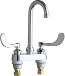 Deckmount Kitchen Faucet with Double Wristblade Handle and Non-Aerating Outlet in Polished Chrome