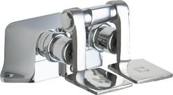 2-Hole Pedal Valve with Double Handle Metering in Polished Chrome