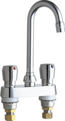 Chicago Faucets Polished Chrome Kitchen Faucet with Double Lever Handle and Non-Aerating Outlet 