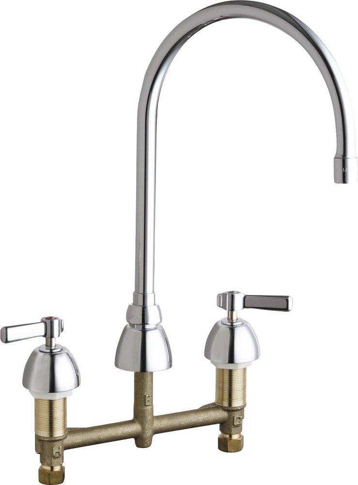 Chicago Faucets Polished Chrome 2.2 gpm Double Lever Handle Kitchen Faucet 