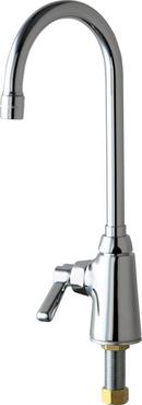 Chicago Faucets Polished Chrome 1-Hole Deckmount Kitchen Faucet with Single Lever Handle and Left Hand Operation 