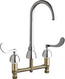 Chicago Faucets Polished Chrome Two Handle Widespread Bathroom Sink Faucet 