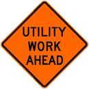 36 in. Mesh Utility Work Ahead Sign