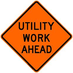 36 in. Mesh Utility Work Ahead Sign