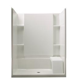 60 x 36 x 56-1/2 in. Tub & Shower Complete Wall Set with Backer Boards in White
