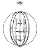 40W 12-Light G9 Double Loop Chandelier in Polished Chrome