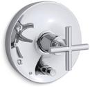 KOHLER Polished Chrome Pressure Balancing Valve Trim with Single Cross Handle 