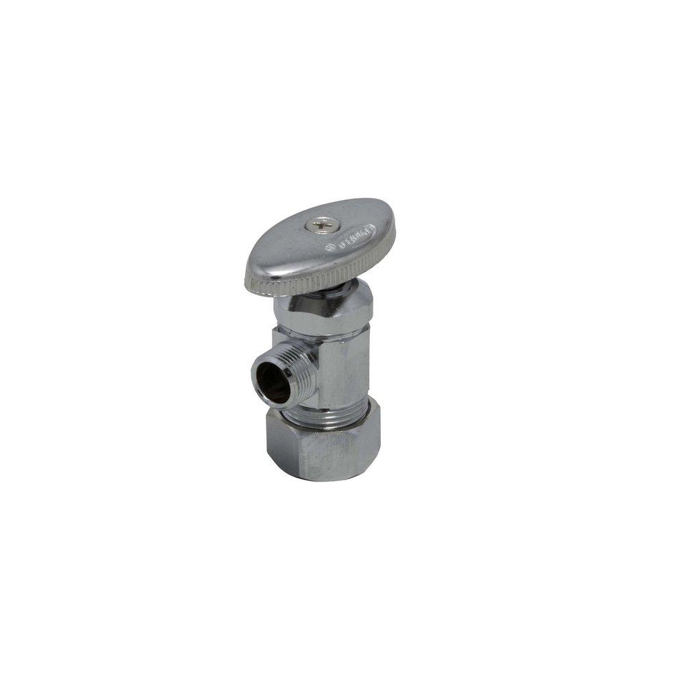 PROFLO&reg; Polished Chrome OD Compression Oval Angle Supply Stop Valve in Polished Chrome 
