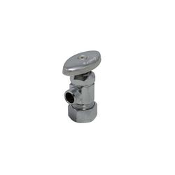 5/8 x 3/8 in. OD Compression Oval Angle Supply Stop Valve in Polished Chrome
