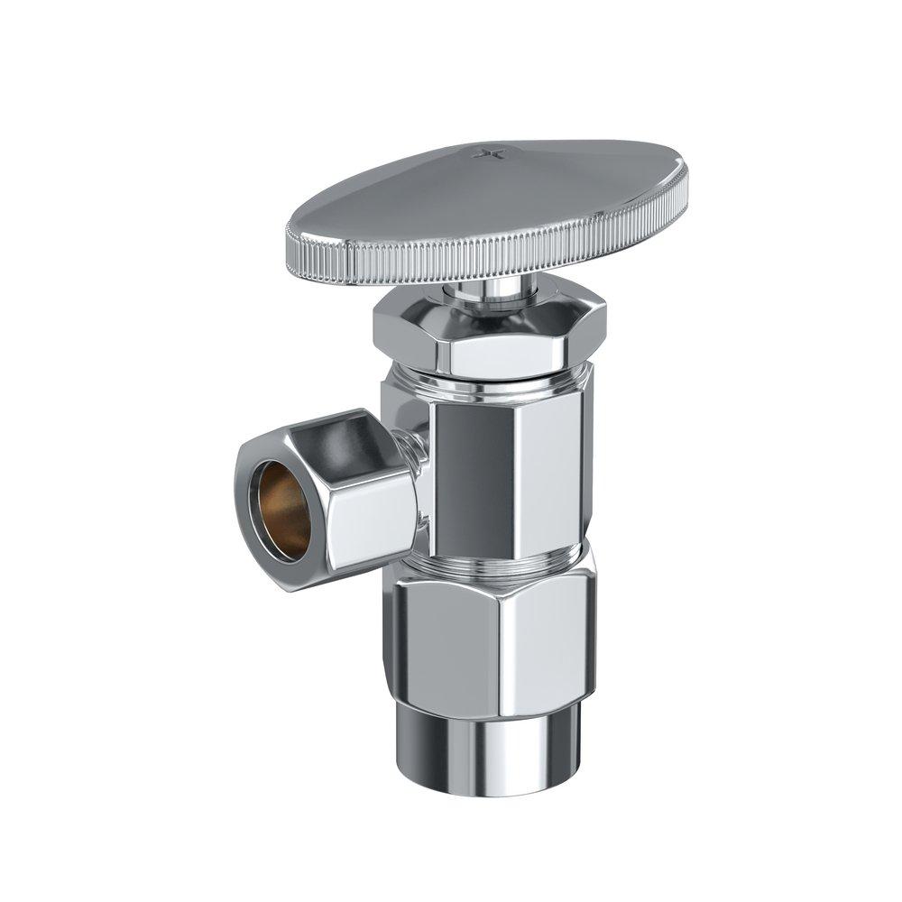 PROFLO® Polished Chrome 1/2 x 3/8 in. Solvent Weld x Compression Angle Supply Stop Valve 