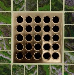 Stainless Steel, Plastic Drain Cover in Brushed Bronze