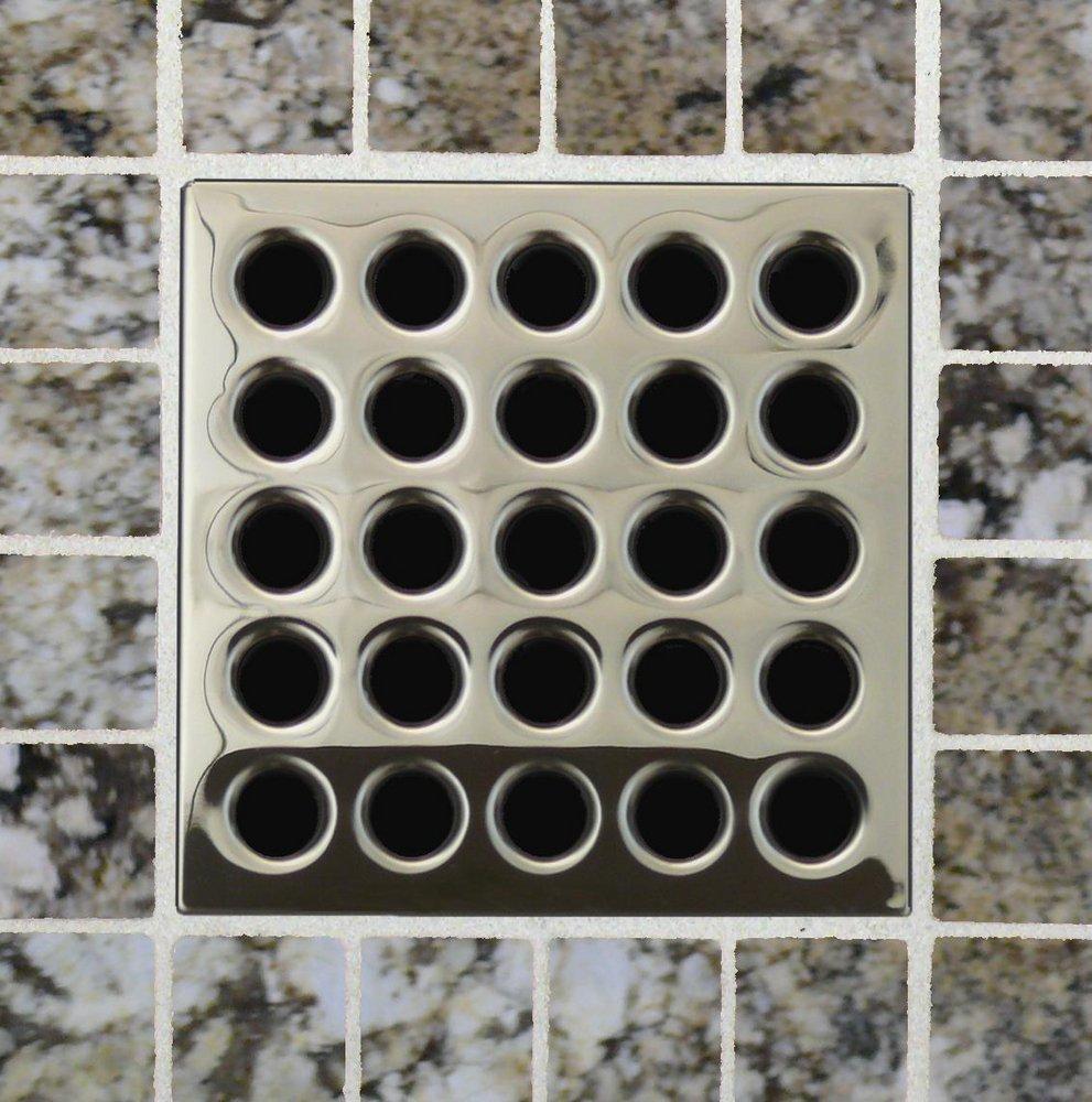 Ebbe America Polished Nickel Square Drain Grate 