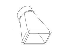 8 x 6 x 6 in. Duct Square-To-Round