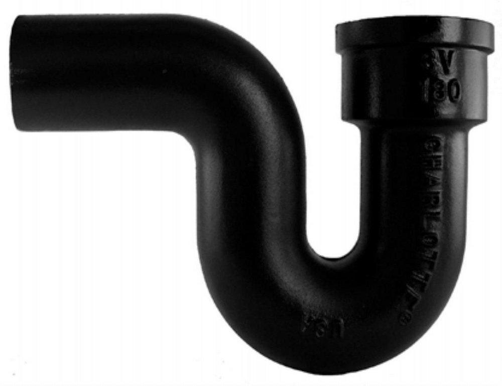 Black Cast Iron P-Trap 