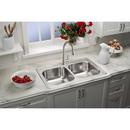 Dayton Elite Satin 3 Hole Double Bowl Top Mount Kitchen Sink with Center Drain 
