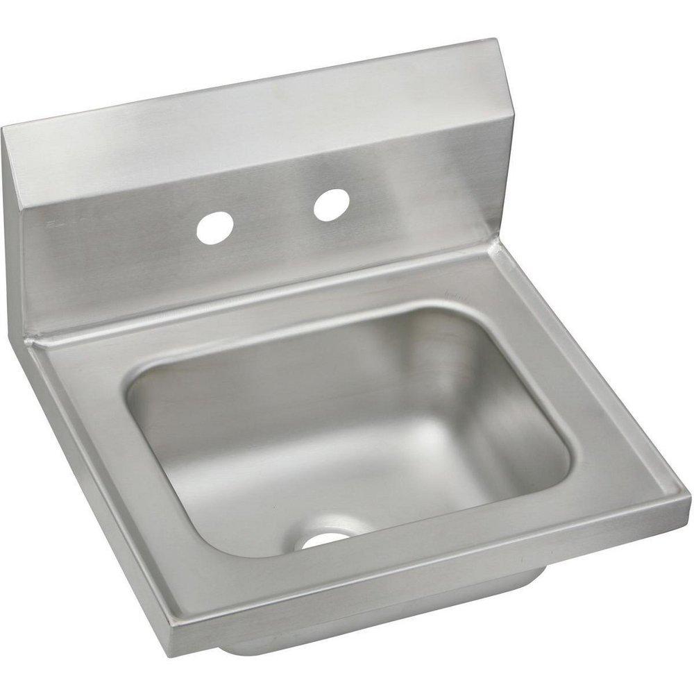 Elkay Buffed Satin 2-Hole Stainless Steel Wall Mount Sink 