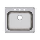 Dayton Satin 25 x 21-1/4 in. Stainless Steel Single Bowl Drop-in Kitchen Sink in Satin 