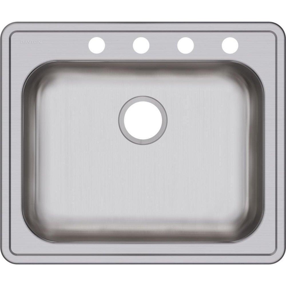 Dayton Satin 25 x 21-1/4 in. Stainless Steel Single Bowl Drop-in Kitchen Sink in Satin 