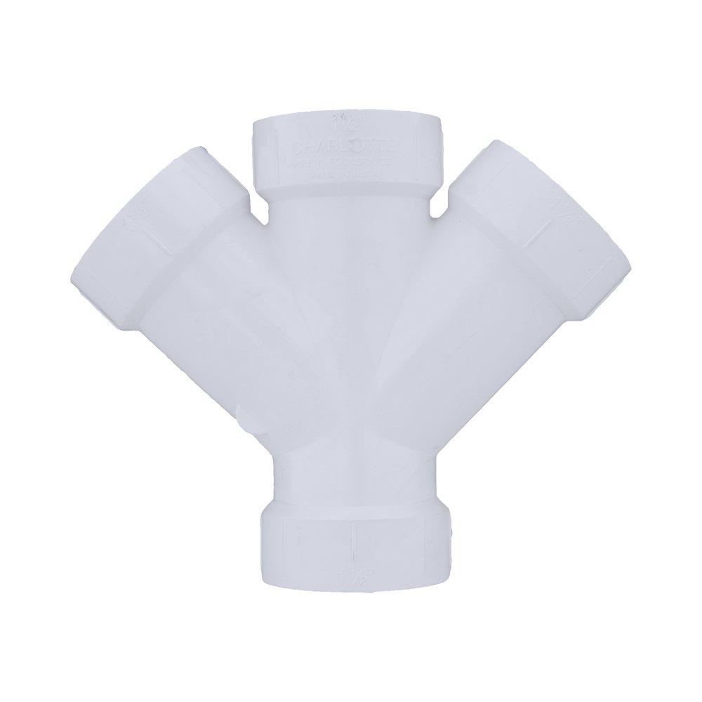 White PVC DWV Double Wye 